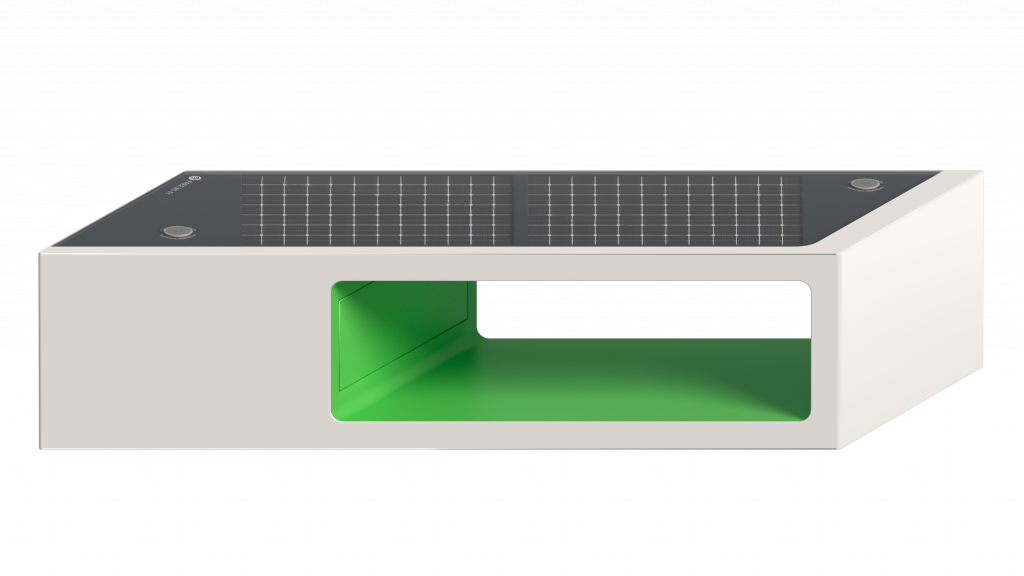Solar Pro | Solarmodul | Geltech Akku | 4 USB-Anschlüsse | LED-Umgebungsbeleuchtung | 2 kontaktlose Ladegeräte | Lightbox